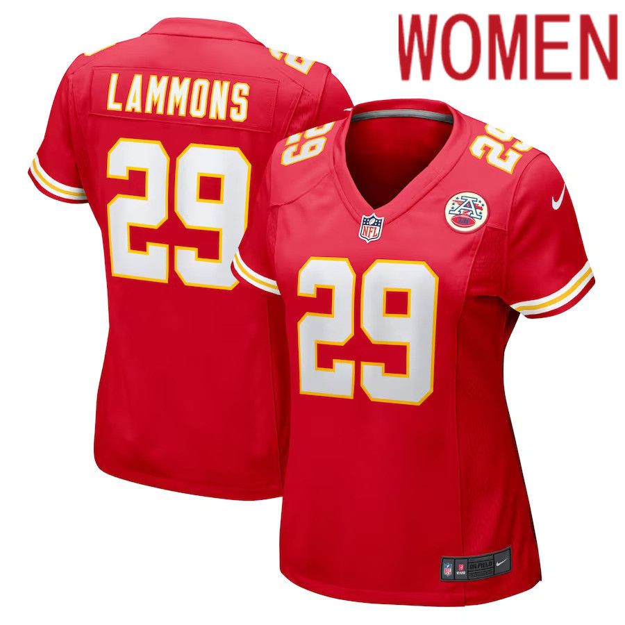 Women Kansas City Chiefs #29 Chris Lammons Nike Red Team Game Player NFL Jersey->women nfl jersey->Women Jersey